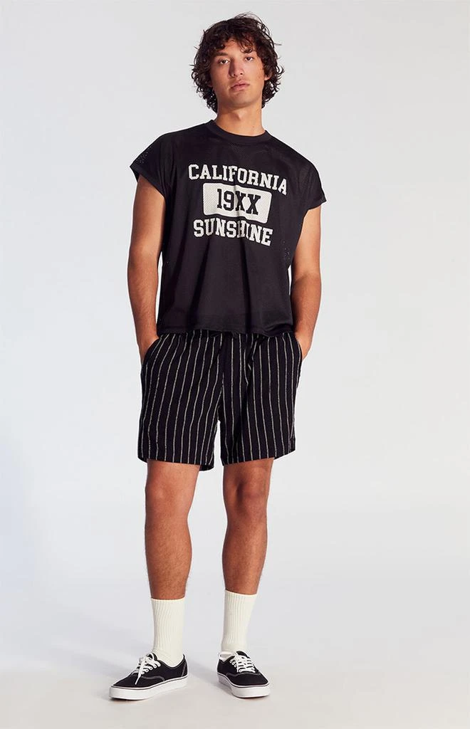PacSun Black Stripe Linen Shorts 5