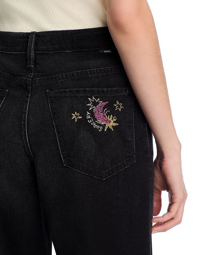 MOTHER The Spinner Sneaker Wide Leg Jeans in Black Magic 5