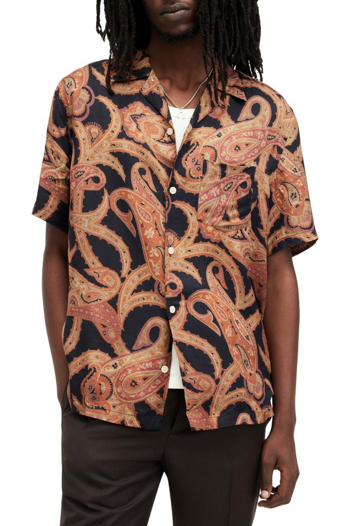 ALL SAINTS Morganza Paisley Camp Shirt