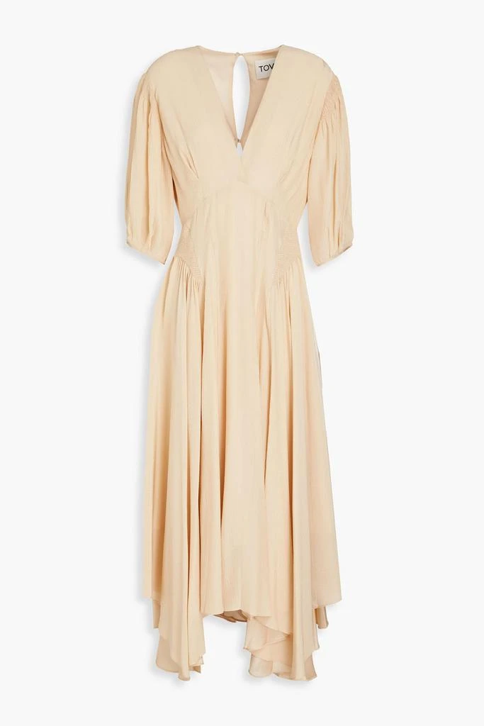 TOVE Veda pleated silk-crepon midi dress 1