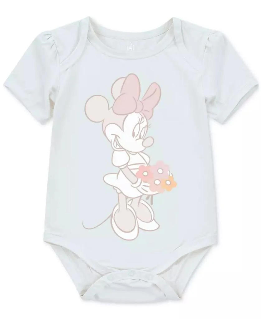 Disney Baby Girls Minnie Mouse Short-Sleeve Bodysuits, Set of 3 2