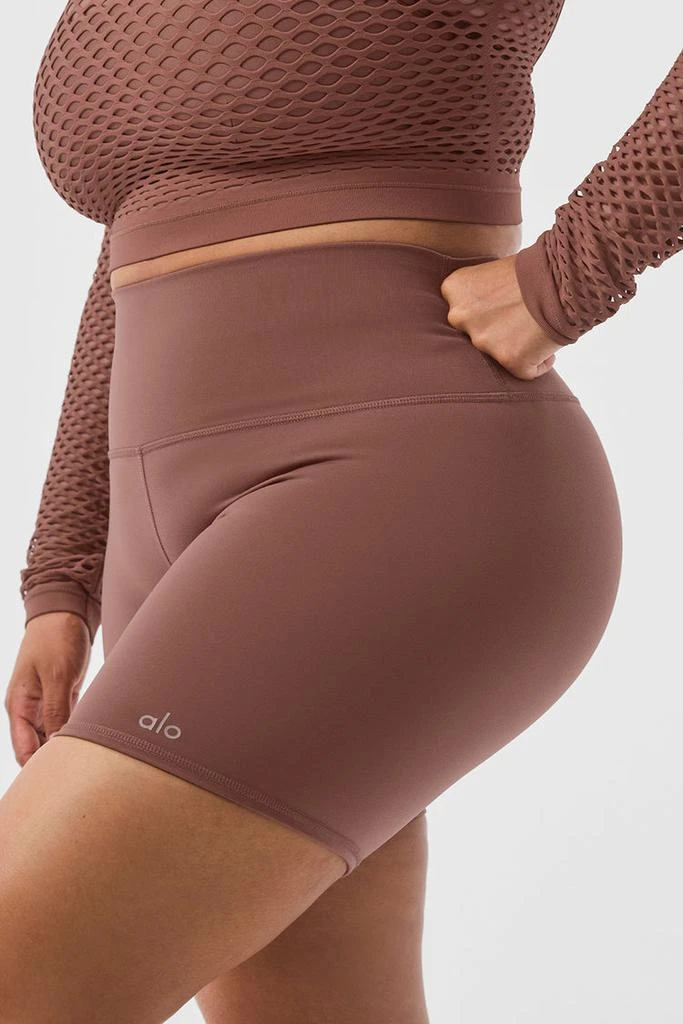 Alo 5" Airbrush High-Waist Biker Short - Chestnut 8