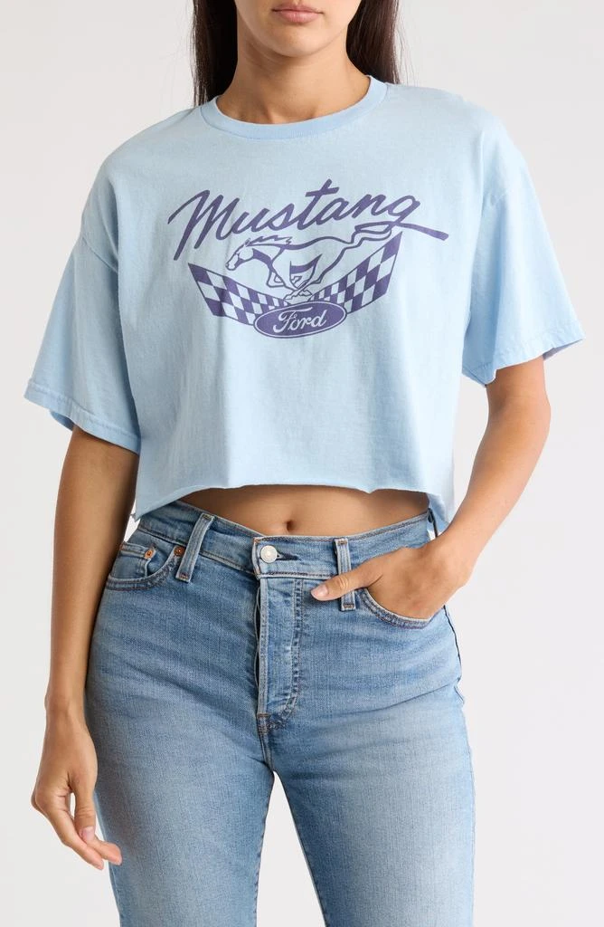 Merch Traffic Ford Mustang Crop Graphic Print T-Shirt 1