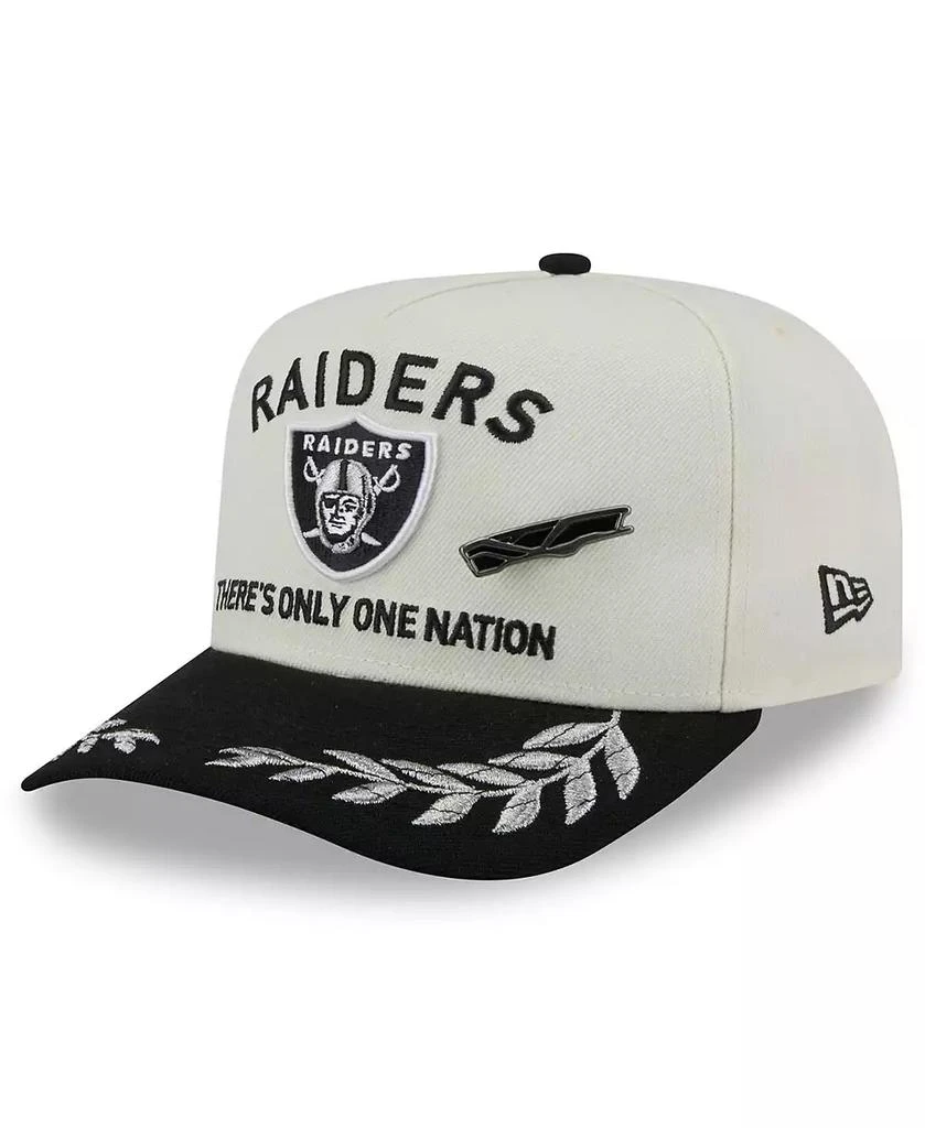 New Era Men's Cream/Black Las Vegas Raiders 2025 NFL Draft A-Frame 59FIFTY Fitted Hat 1