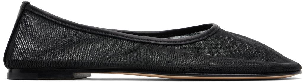 Dear Frances Black Balla Mesh Ballerina Flats