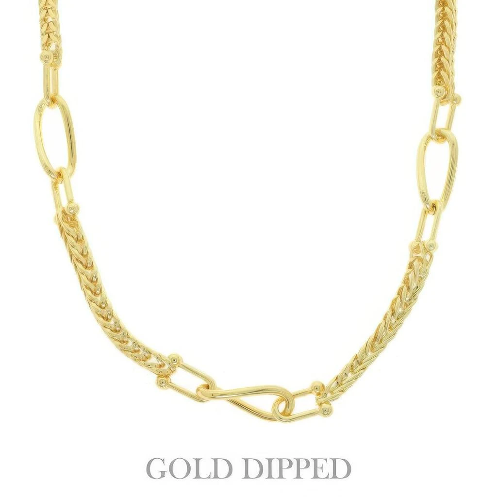 TRUEDAMES Gold-plated Oval Link Rope-style Chain Necklace