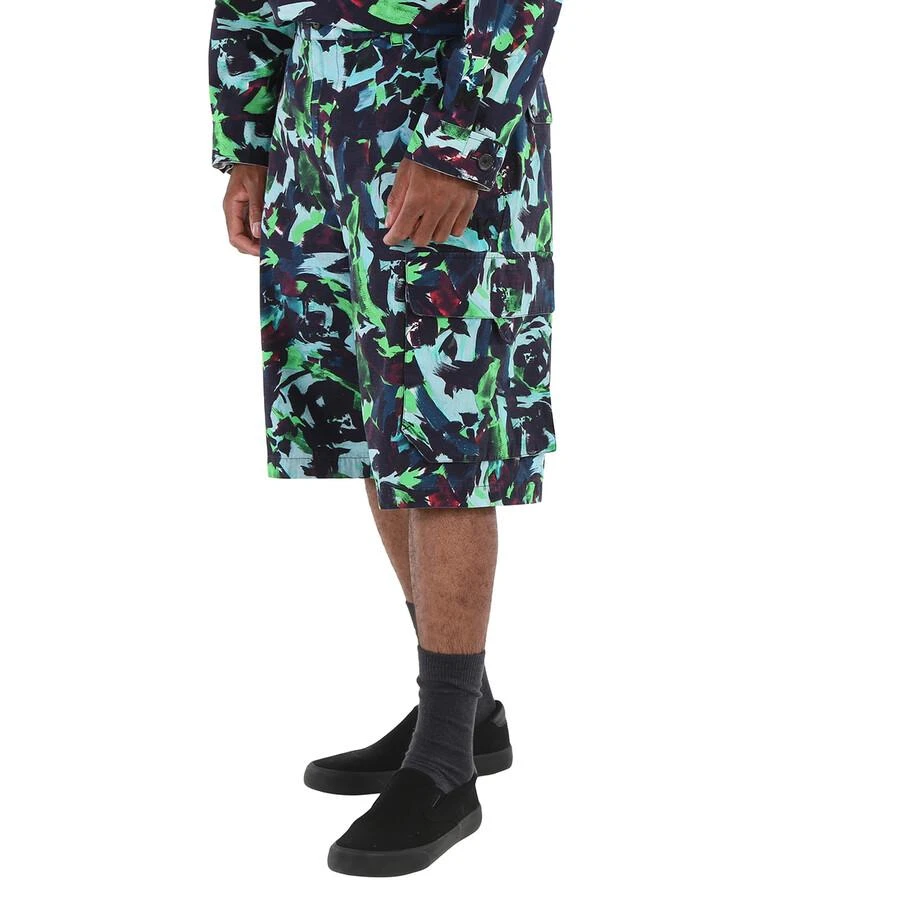 Kenzo Men's Grass Green Abstract-print Cargo Shorts 3