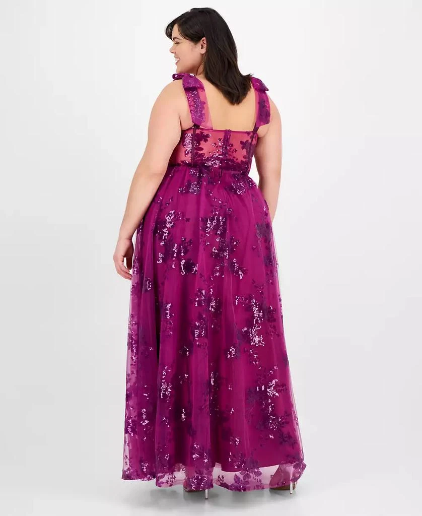 City Studios Plus Size Sequin Tulle Corset Gown, Created for Macy's 2