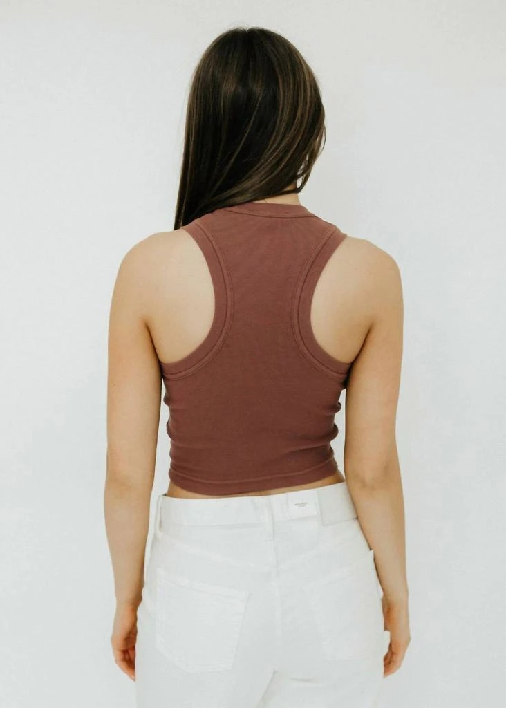 Tibi Ribbed T Cropped Tank Top In Cinnamon 2