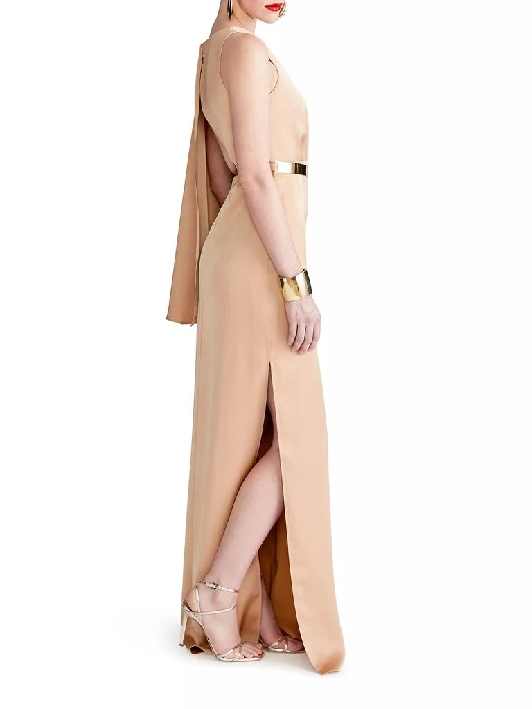 HALSTON Rhiannon Satin One-Shoulder Gown 6