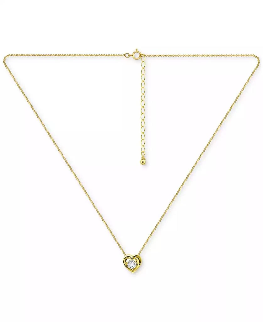 Giani Bernini Cubic Zirconia Heart Pendant Necklace in 18k Gold Over Sterling Silver, 16" + 2" extender, Exclusively at Macy's 3