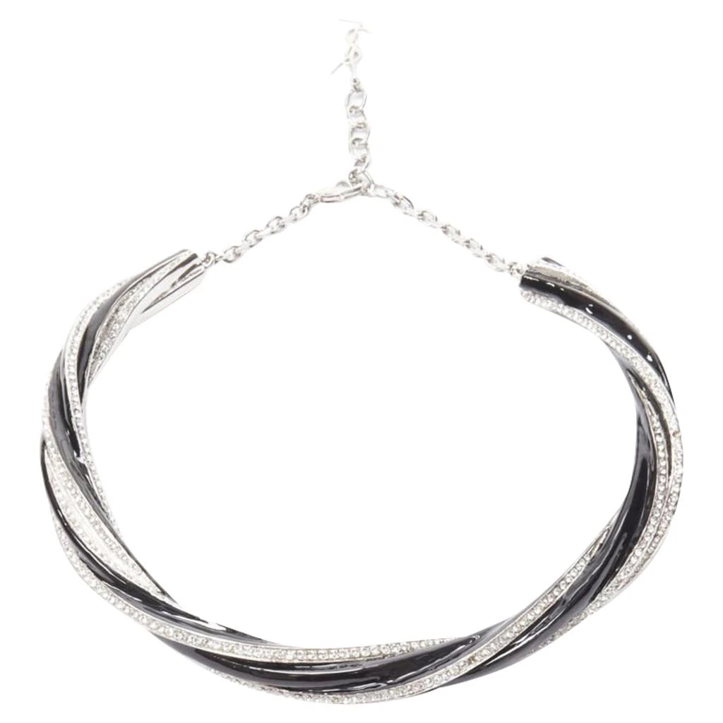Yves Saint Laurent Hedi Slimane crystal YSL charm choker necklace 1