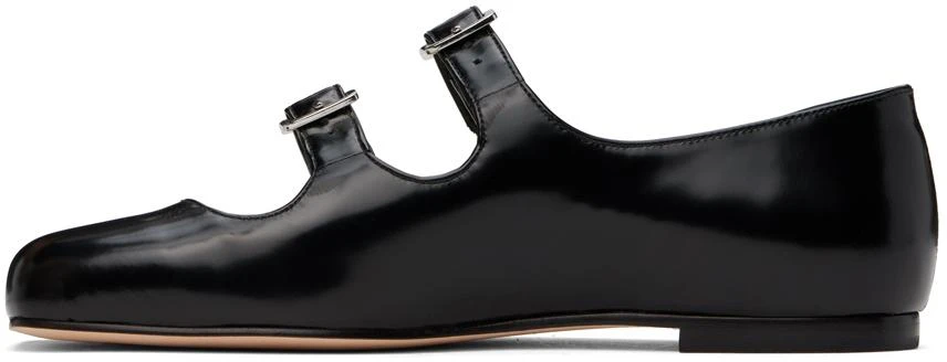 Sandy Liang SSENSE Exclusive Black MJ Double Strap Ballerina Flats 3