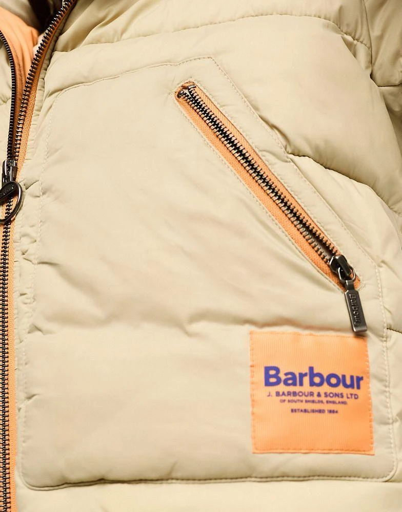 Barbour Barbour x ASOS exclusive hooded puffer coat in stone 3