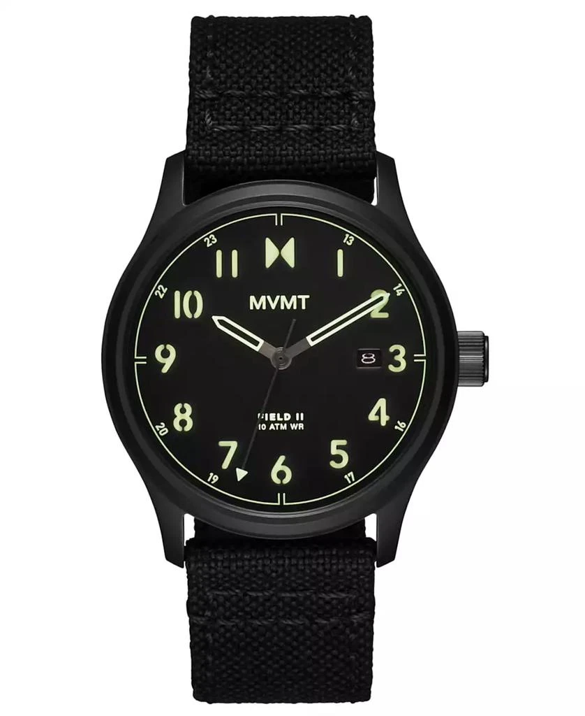 MVMT Field II Men's Black Nylon Watch 41mm 1