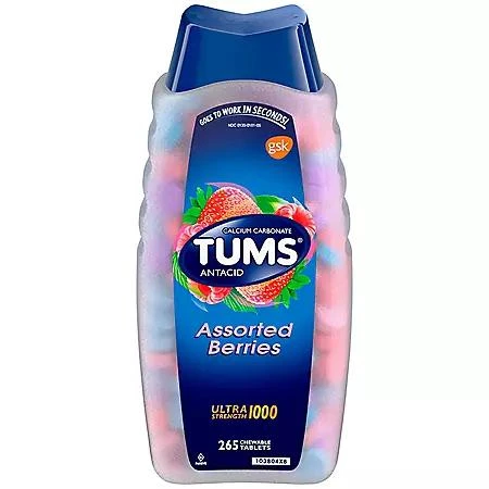 TUMS TUMS Ultra Strength Chewable Antacid Tablets, Assorted Berries, 265 ct. 1
