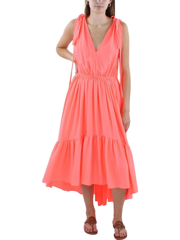 Black Halo Womens Hi-Low Pleated Maxi Dress 1