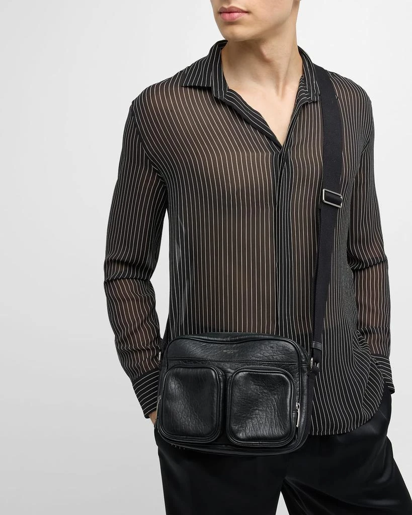 Yves Saint Laurent Men's New City Grained Leather Camera Bag 3