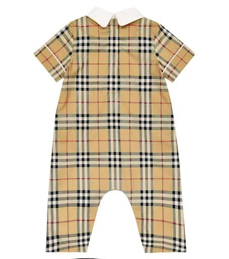Burberry Baby checked cotton-blend onesie 2