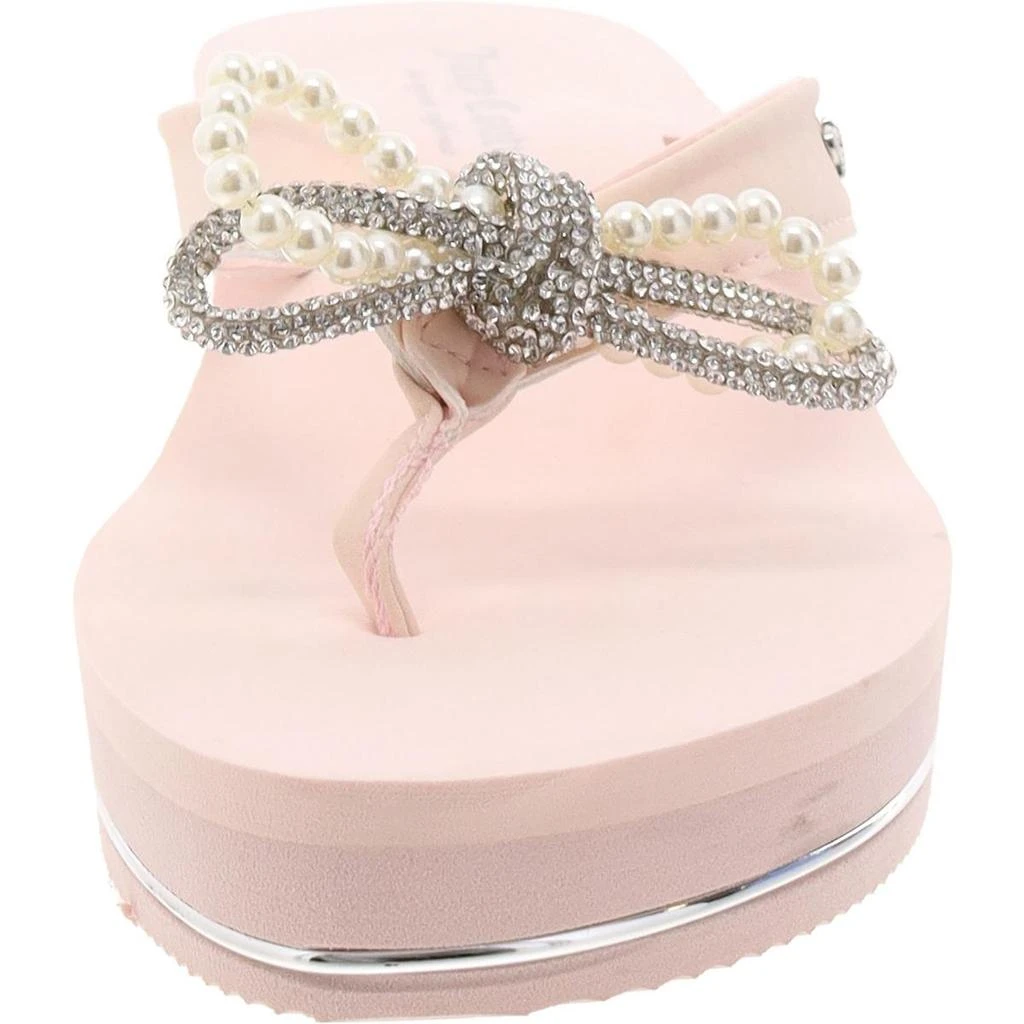 Juicy Couture Crepe Womens Rhinestone Bow Platform Sandals 2