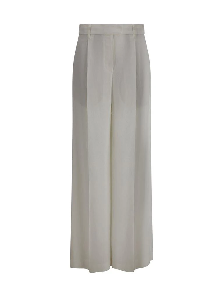 Brunello Cucinelli Brunello Cucinelli Fluid Twill Loose Pleated Trousers from Cettire