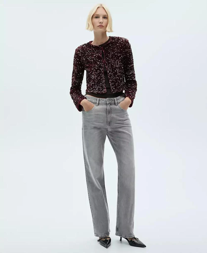 Mango Women's Sequin Embroidered Jacket 4