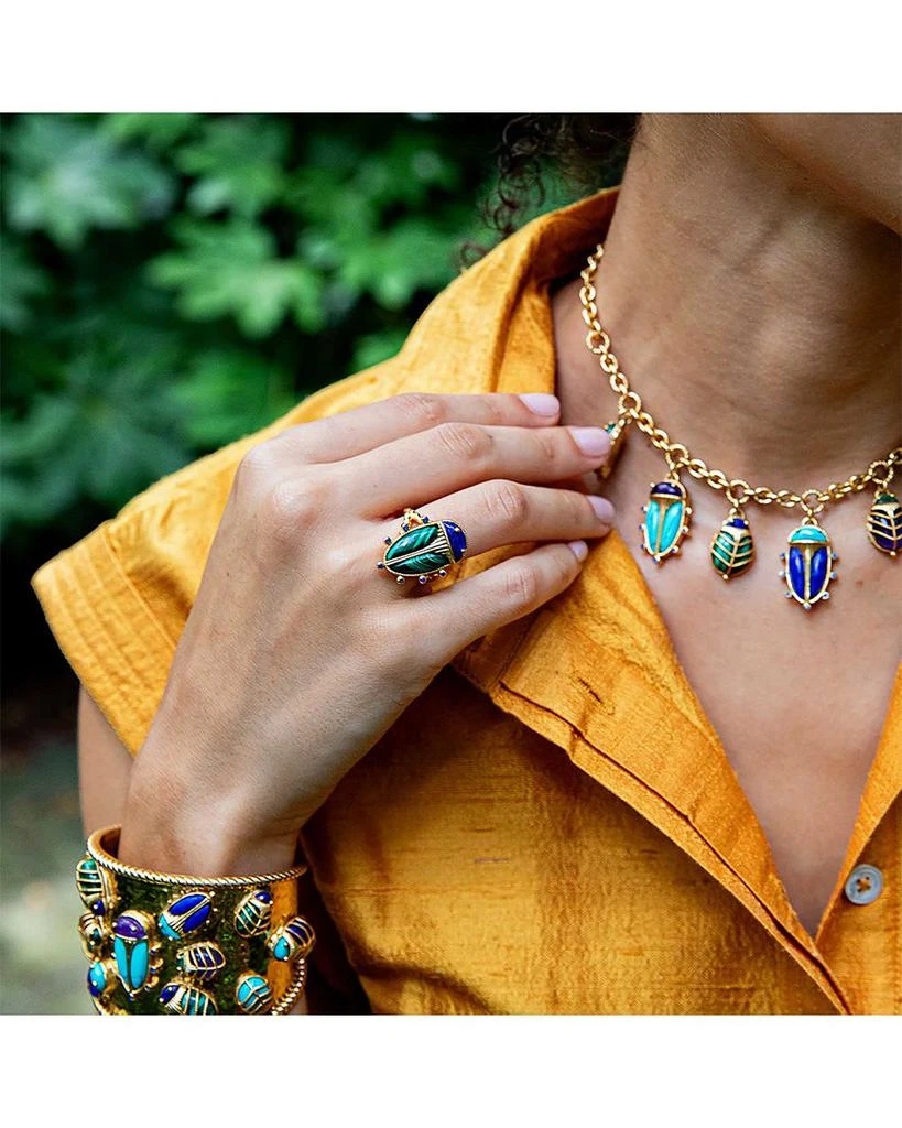 Capucine De Wulf Lapis Lazuli
Malachite Scarab Grande Ring 6
