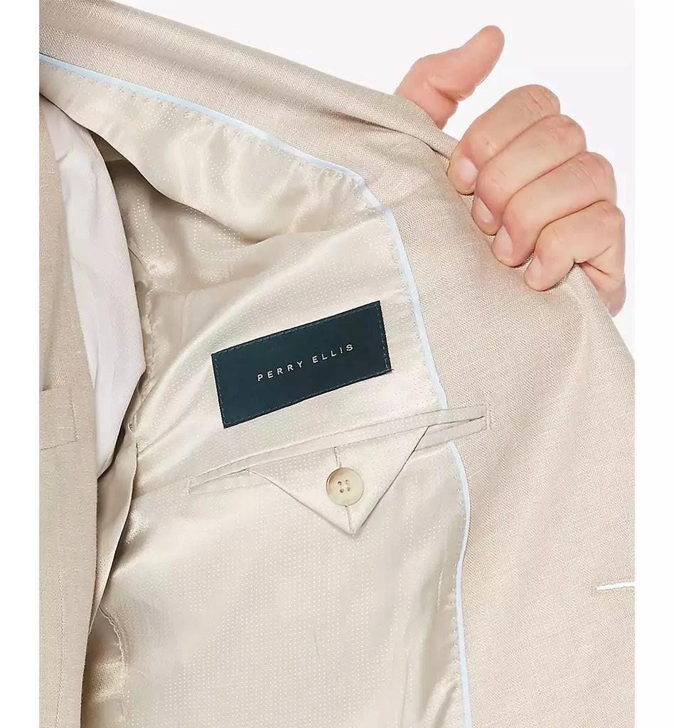 Perry Ellis Men's Herringbone Linen Blazer 7