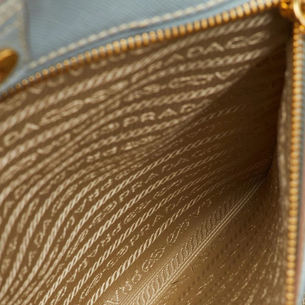 Prada Prada Light Blue/White Saffiano Lux Leather Large Shopper Tote 15