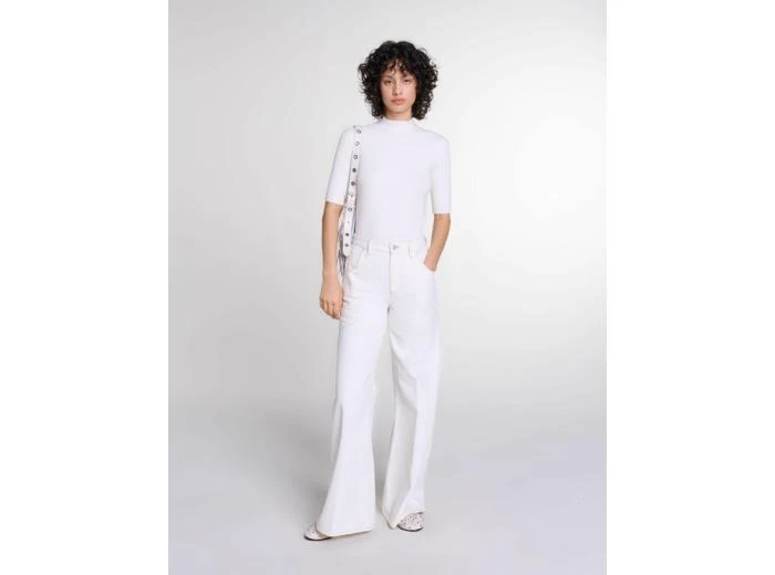 Maje Jean large taille haute brodé 1