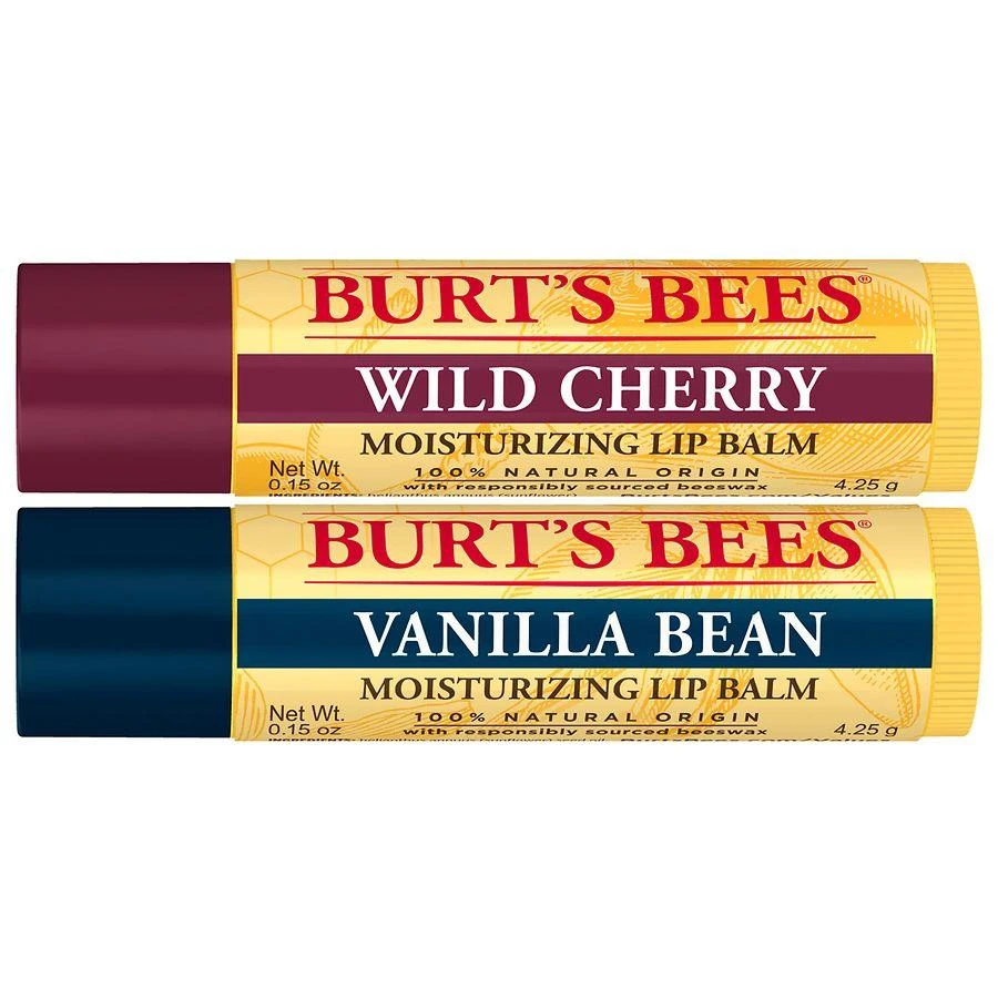 Burt's Bees Lip Balm Pack Wild Cherry and Vanilla Bean 3