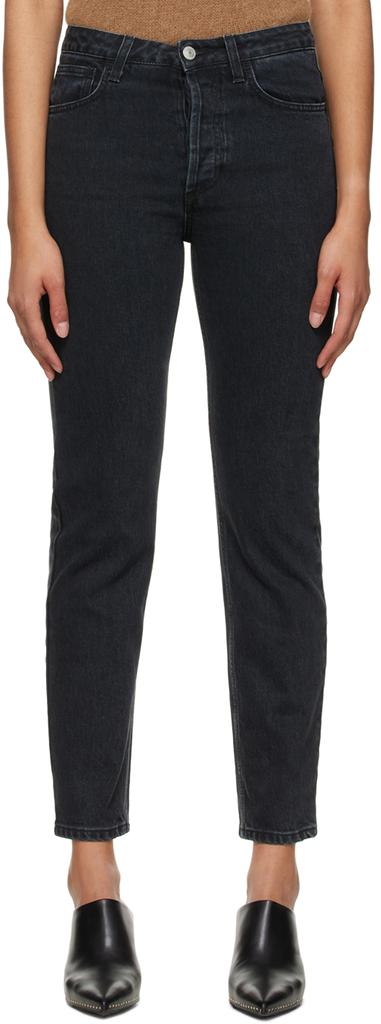 HOUSE OF DAGMAR Black Devine Straight-Fit Cropped Jeans