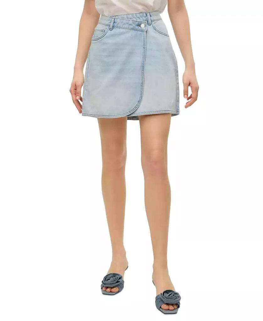 Vero Moda Women's Betty Wrap Denim Mini Skirt 1