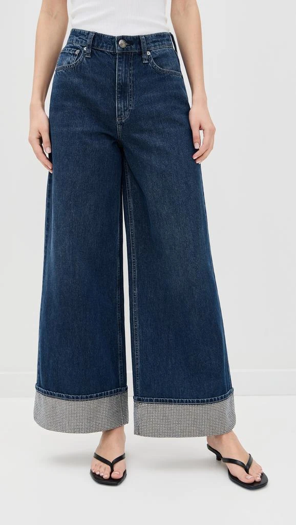 Rag & Bone Sofie High-Rise Ankle Wide Leg With Cuff Jeans 6