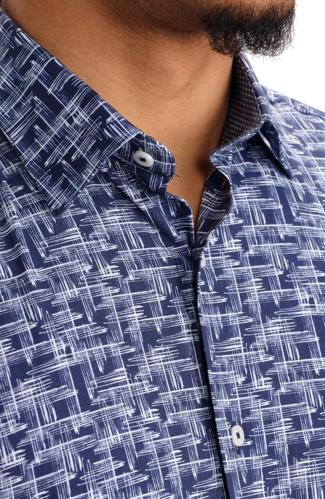 STUDIO GARNET LOS ANGELES Geometric Print Cotton Button-Up Shirt 3