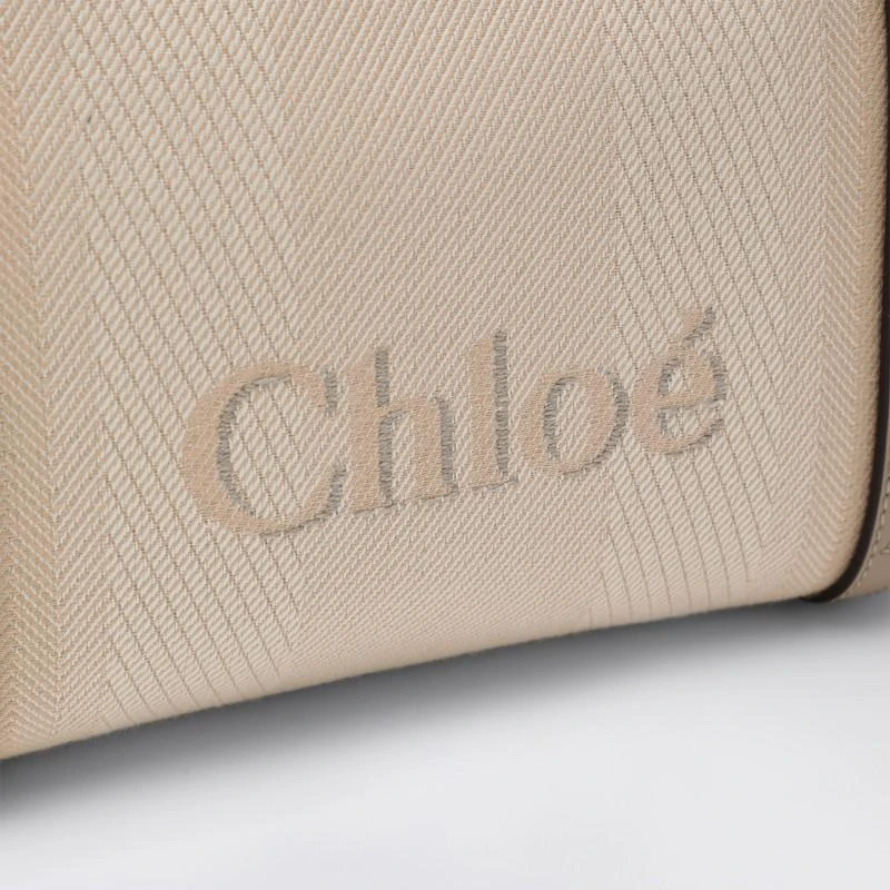 Chloé Chloé Carry bag in pink beige striped canvas 6