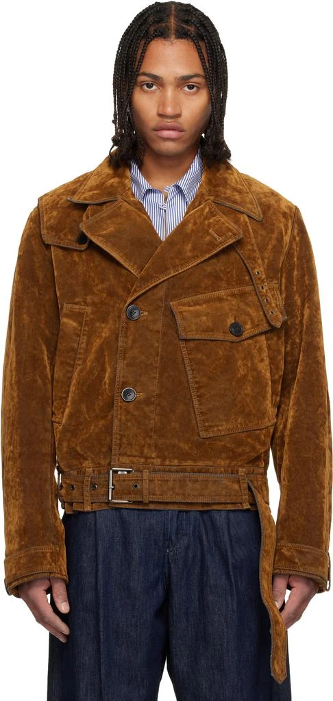 Dries Van Noten Brown Velvet Jacket 1