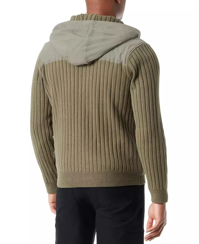 BASS OUTDOOR Men's Mixed Media Zip-Front Hooded Sweater Jacket 4