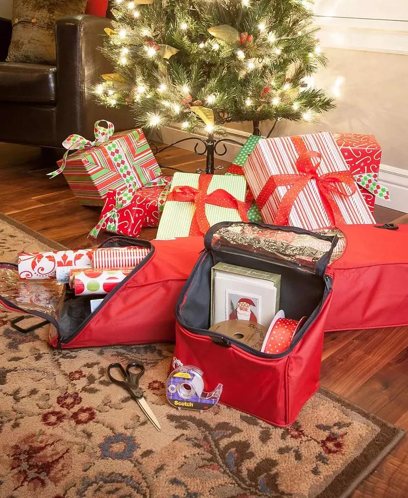 Santa
s Bag Over The Door Hanging Wrapping Paper Storage Container 2