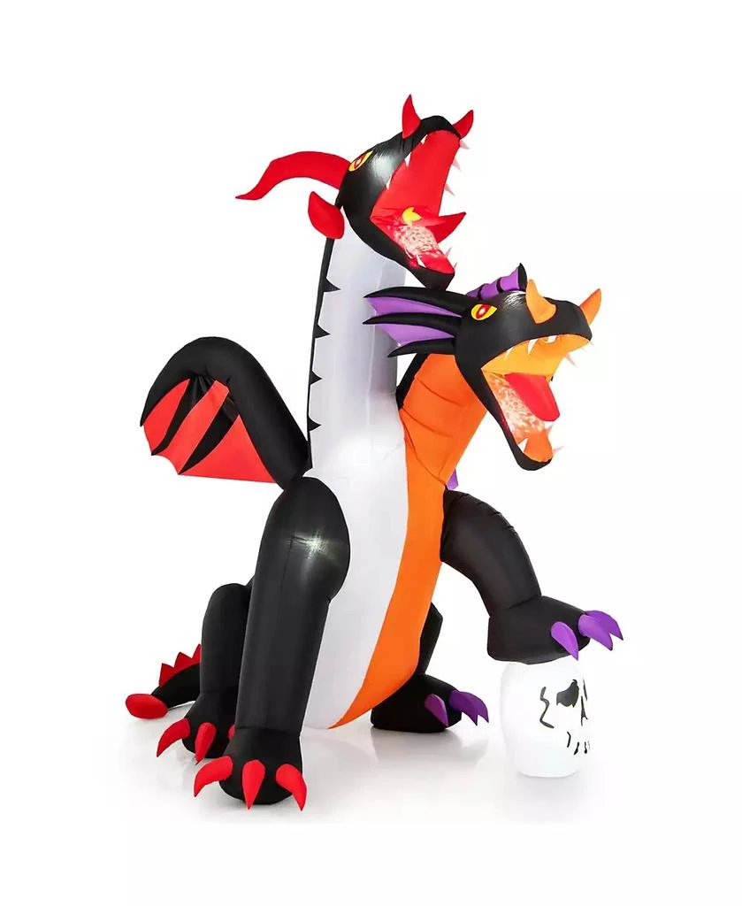 Costway 8 FT Inflatable Twin-Headed Dragon Decoration Giant Halloween Inflatables with 5 LED Lights 4 Flashing Lights 
2 Disco Lights