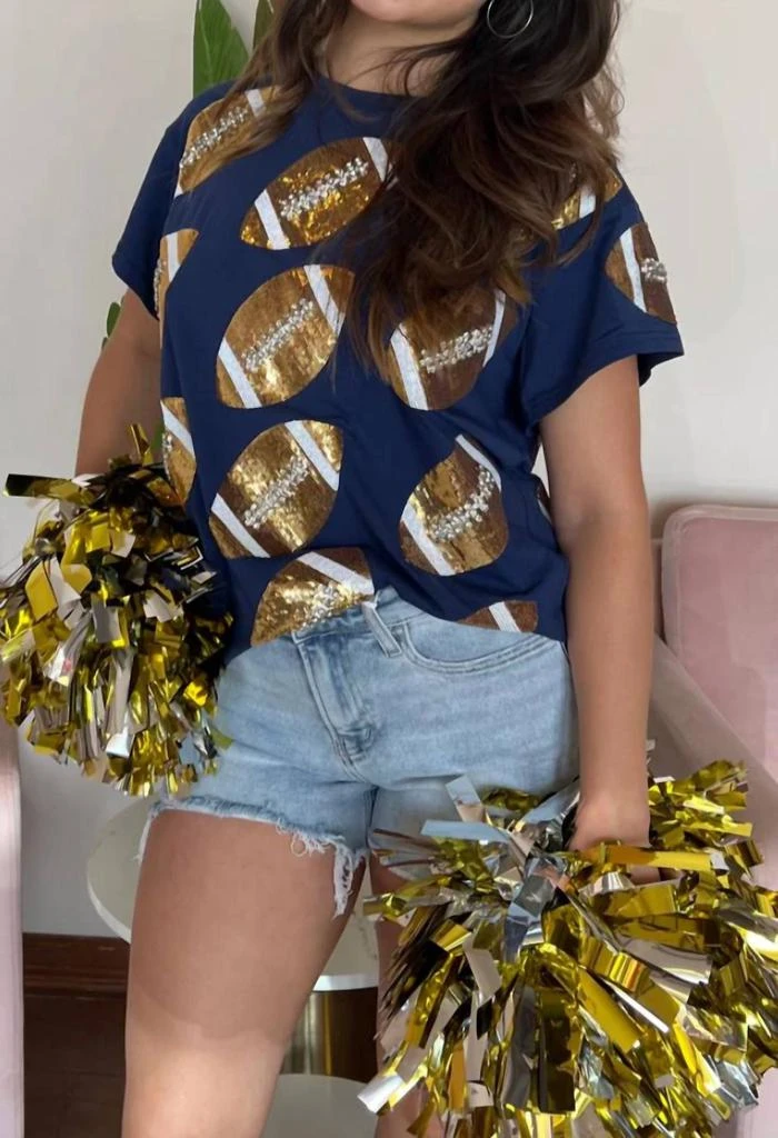 Queen Of Sparkles Queen Of Sparkles - Navy blue football shirt 1