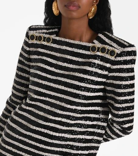 Balmain Sequined striped minidress 4