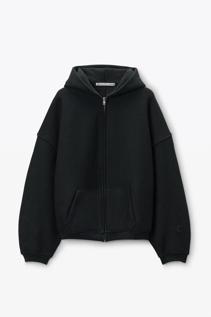 Alexander Wang STAR ZIP UP HOODIE IN DENSE FLEECE - Hoodies - Free