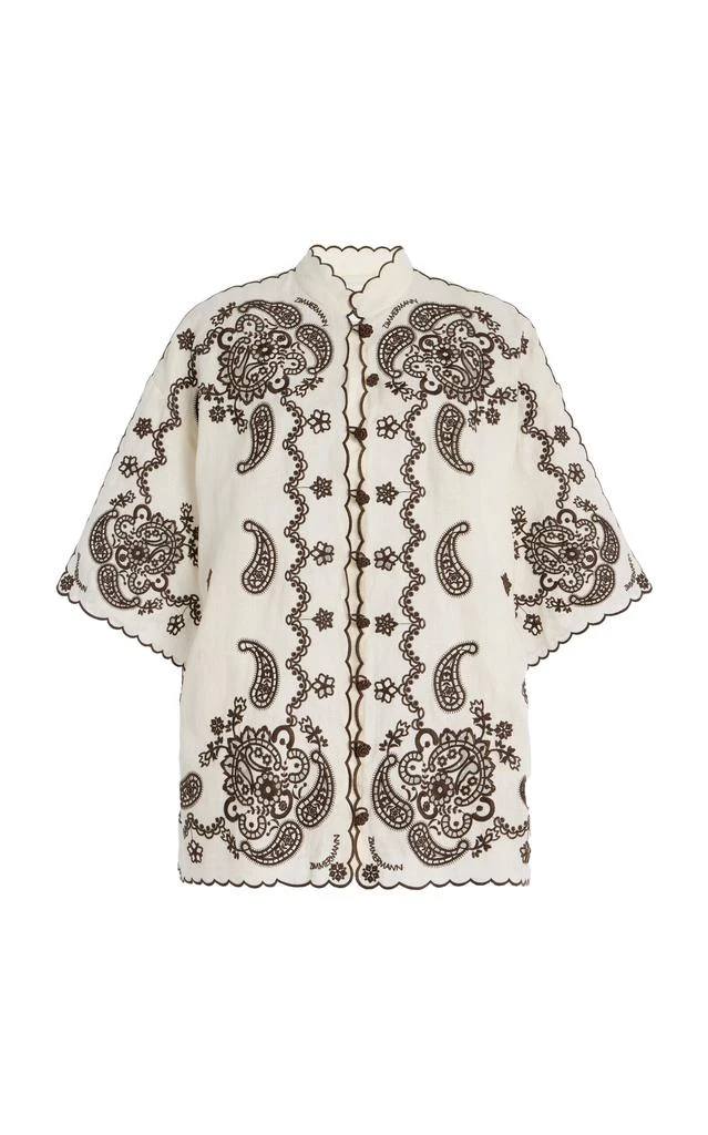 Zimmermann Zimmermann - Ascension Embroidered Linen Shirt - White - 2 - Moda Operandi 1