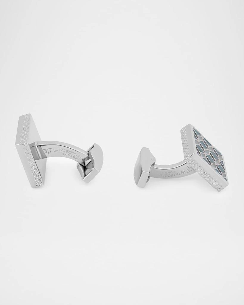 Tateossian Men
s Square 3D Cube Enamel Cufflinks 2