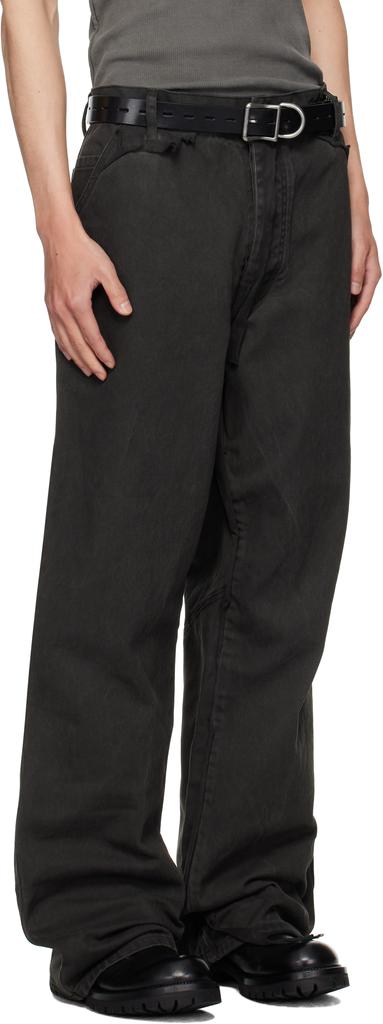 ALEXANDER DIGENOVA Black Underground Cutout Denim Cargo Pants