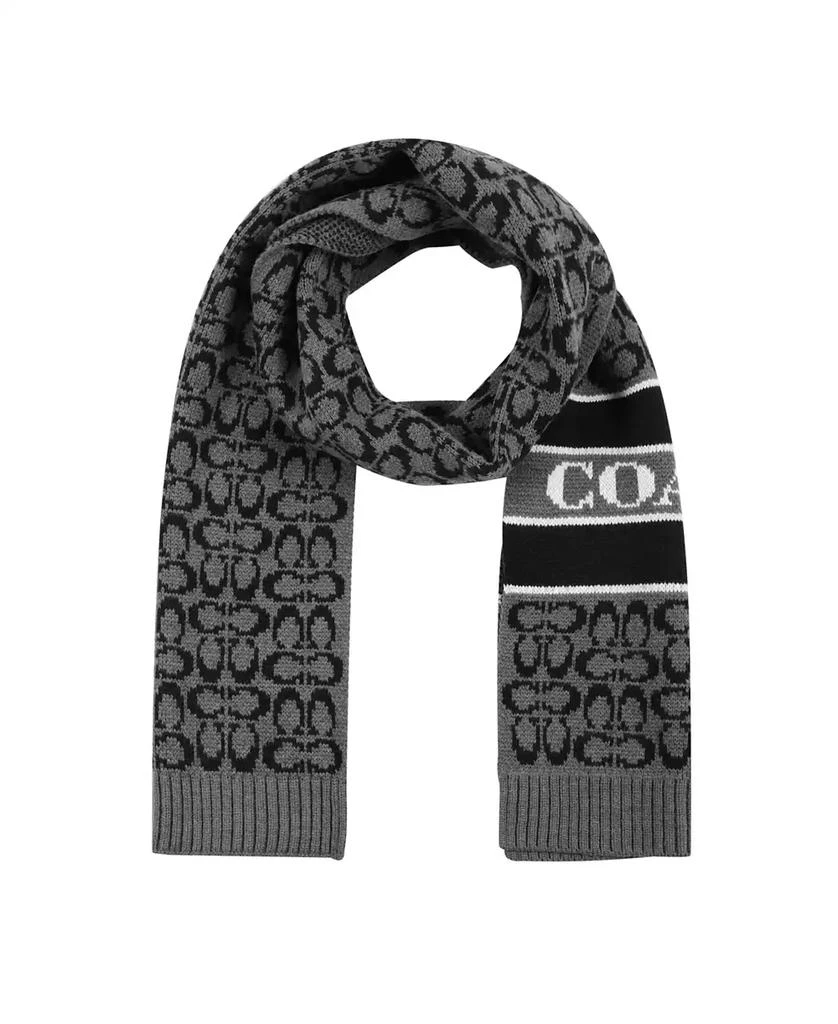 Coach Women's Signature Logo Wool-Blend Rib Knit Scarf 1