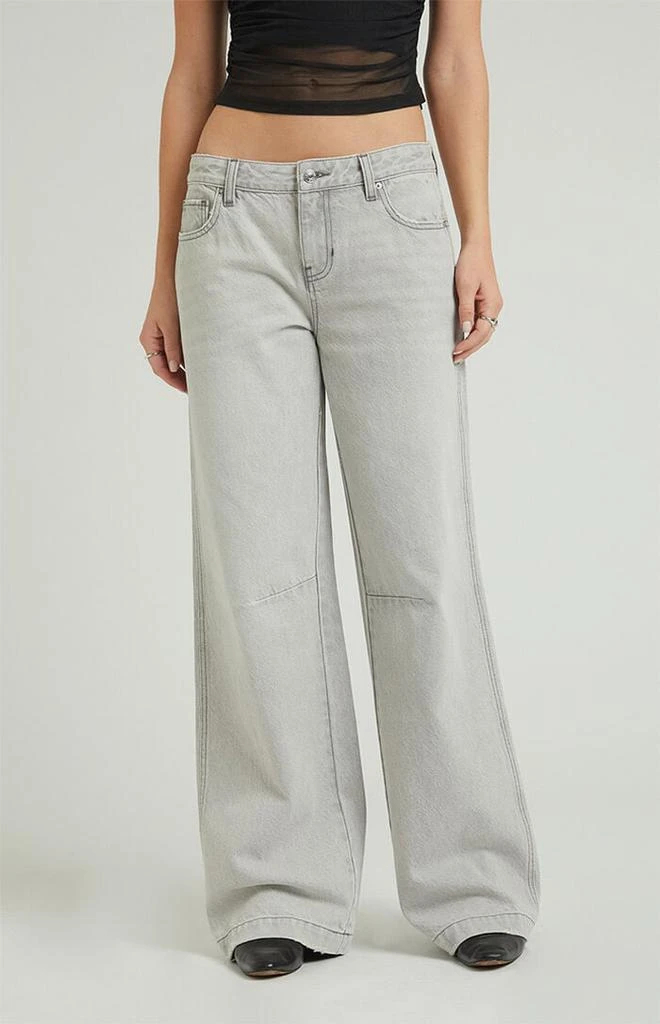 PacSun Casey Light Gray Dart Low Rise Baggy Jeans 1