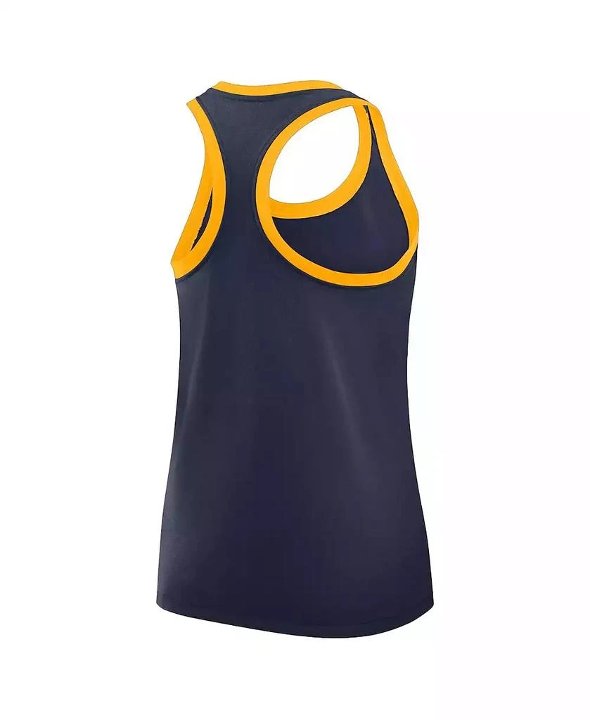 NIKE Women's Navy West Virginia Mountaineers Primetime Tri-Blend Racerback Tank Top 3