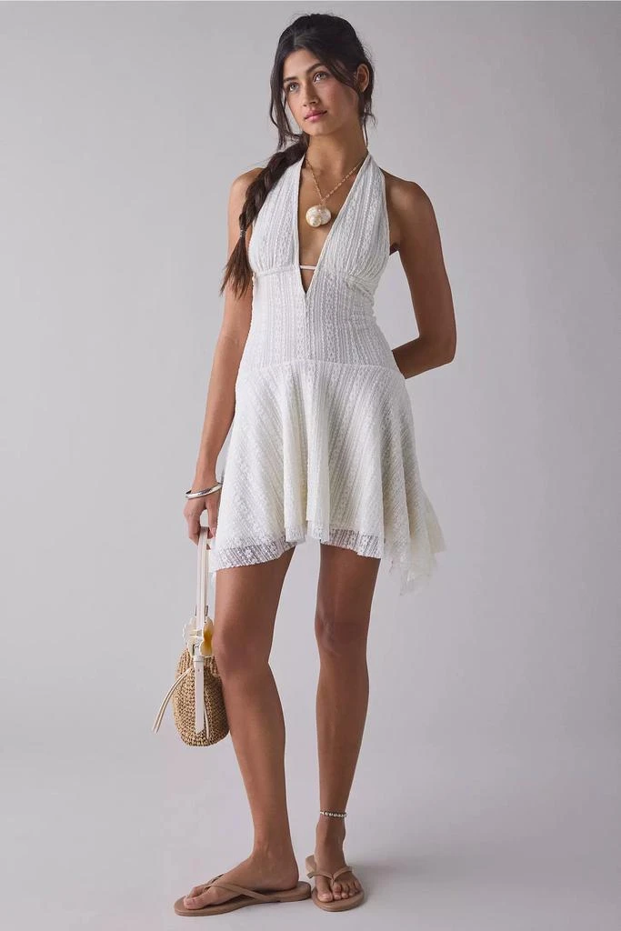 Urban Outfitters UO Lauren Plunging Halter Tie-Back Lace Mini Dress -  Dresses & Skirts - Compare Prices from 3+ Stores - Free Shipping -  BeyondStyle